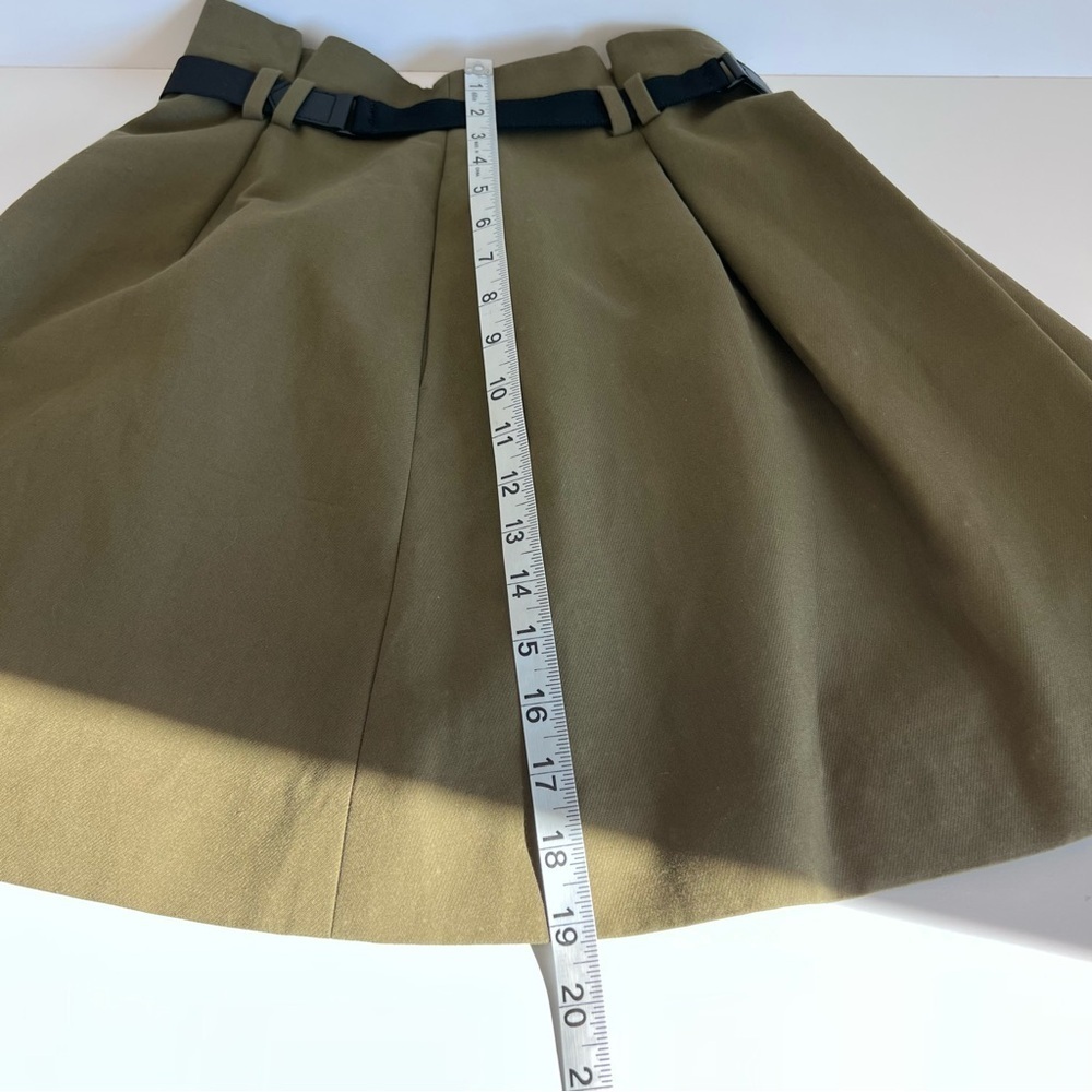 Jason Wu Miss Wu Women’s Olive Green Pleated Belted‎ Mini Skirt - Picture 14 of 16